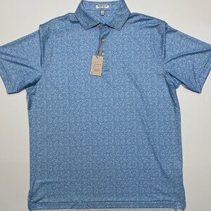 Peter Millar Sky Blue Patterned Polo